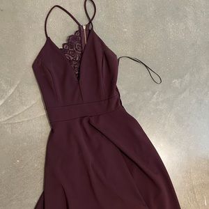 Lace backed Hi-Lo skater dress